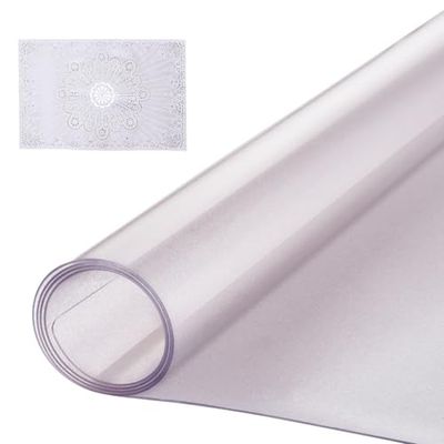 VEVOR Plastic Table Cover, 42 x 60 Inch 1.5 mm Thick Frosted Table Protector, Rectangle PVC Desk Mat, Waterproof & Easy Cleaning Desk Pad Tablecloth, for Office Dresser Dining Room Table Night Stand