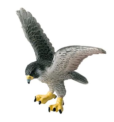 Bullyland 69356 - Figura de jogo, falcão peregrino, aprox. 10,5 cm de altura, figura pintada à mão, sem PVC, para que as crianças brinquem com a imaginação, cor cinzenta (69356)
