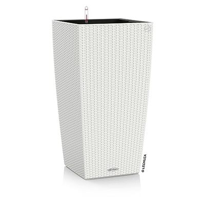 Lechuza – Pot de Fleurs d’Extérieur et d'Intérieur – Cottage Cubico – Réserve d'Eau Intégrée – Coloris Blanc – 40 x 40 x 75 cm