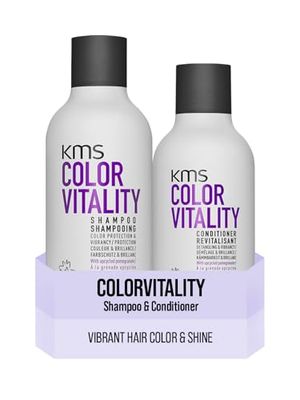 KMS ColorVitality Shampoo and Conditioner Set for Coloured Hair, 300ml, Color Protection, Shine, Hydration, with Upcycled Pomegranate, Vegan Formula