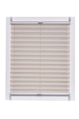 Sunl INES Store plissé fabriqué en Allemagne, lumière du Jour, echtc Rush Wohn-Guide Klemmfix, Argent Gris Rail, 110 x 150, Plastique, Naturel, 110 x 2.3 x 150 cm