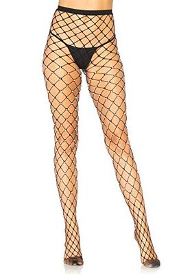 Leg Avenue Faux Pearl Fence net Tights, Black, One Size