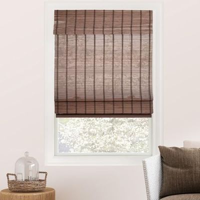 CHICOLOGY Blinds, Roman Home Bamboo Patio, Blinds & Shades, Window Shade, 27" W X 64" H, Bear