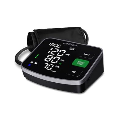 medisana BU 520 Upper Arm Blood Pressure Monitor, XXL Large Cuff with Traffic Light Colour Scale, Blood Pressure Machine and Heart Rate Monitor with Irregular Heartbeat Indicator and Memory Function