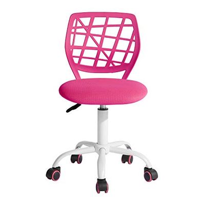 FurnitureR Colourful Home, Ergonomische Verstelbare Hoogte Swivel Computer Rolling Executive Chair voor Task Office Study, Roze, Metaal, 38,5 cm x 40 cm x 75-87 cm