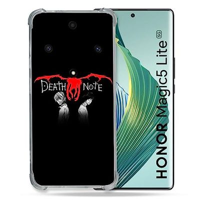 Cokitec Beschermhoes voor Honor Magic 5 Lite Manga Death Note, versterkt, zwart