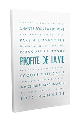 Feel Good Art canvas foto "Profite de la Vie", moderne stijl, typografisch, groen/wit, 40 x 30 cm
