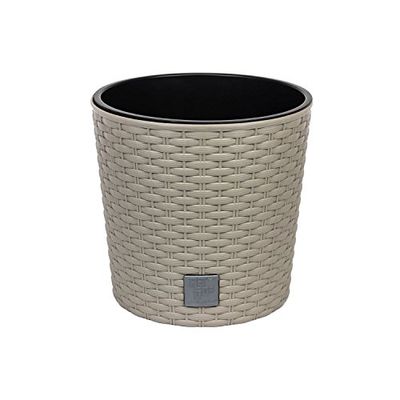 PROSPERPLAST Rato Pot rond mocca 8,7 litres avec pot à planter Ø 25 x 22,4 cm