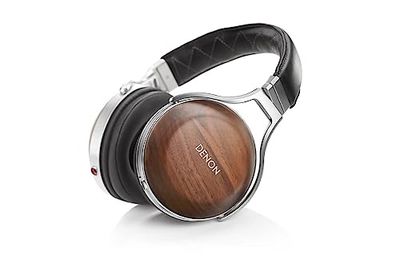 Denon AH-D7200 Casque Circum-aural de Référence Hi-Res Audio avec Haut-parleurs FreeEdge 50 mm et Oreillettes en Bois de Noyer Américain - Marron