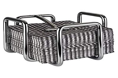 APS Napkin Holder Hero, Stainless Steel Napkin Holder for Approx. 65 Cocktail Napkins, Including Weights, 14.5 x 14.5 cm, 10 cm high