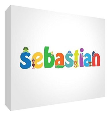Little Helper SEBASTIAN-A5BLK-15DE - Souvenir pour bébé - Personnalisable avec nom de garçon - Sebastian - Grand format - 15 x 21 x 2 cm
