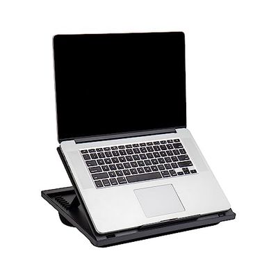 Mind Reader Lap Desk Laptopstandaard, Bedlade, Opvouwbaar, Kussen, Draagbaar, Slaapzaal, Kunststof, 14,75 "L x 11" B x 7,3 "H, Zwart