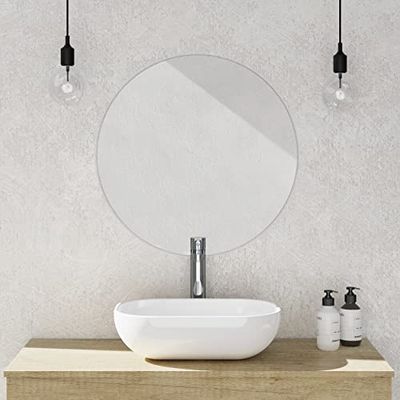 Baikal Miroir de Salle de Bain, différentes Formes et mesures Disponibles. Option avec et sans LED. Styles adaptés à la Salle de Bain ou à n'importe Quel séjour de la Maison. 60 Miroir Rond
