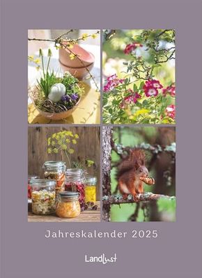 Landlust Calendrier annuel 2025, 45 x 62 cm, calendrier mural avec des images d'ambiance de la vie rurale, des jardins et des idées de décoration, reliure à spirale, calendrier allemand