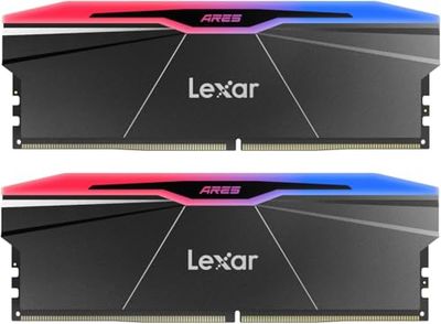 Lexar ARES Gen2 RGB DDR5 RAM 64GB Kit (2x32GB) 6400MHz, DRAM 288-Pin UDIMM PC Memoria, per XMP 3.0, AMD EXPO di alte Prestazioni PC/Computer da gioco, CL32-39-39-89, 1.4V (LD5U32G64C32BR-RGD)