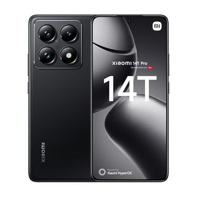 Xiaomi 14T Pro (Smartphone) Display da 6.67'' 144Hz Next-Generation AI, MTK 9300+, Leica Summilux, AISP, Supporta HyperCharge 120W e 50W wireless, 3.4GHz, 12GB+256GB, Titan Black