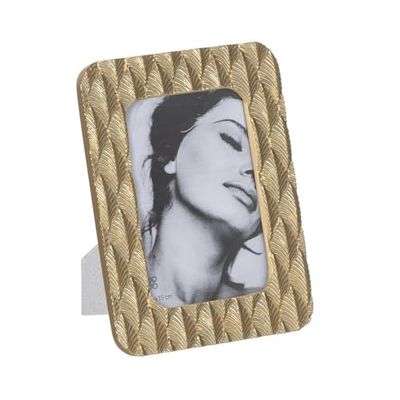 BigBuy Home Gouden fotolijst polyresin bladeren 15,5 x 1,5 x 20,5 cm