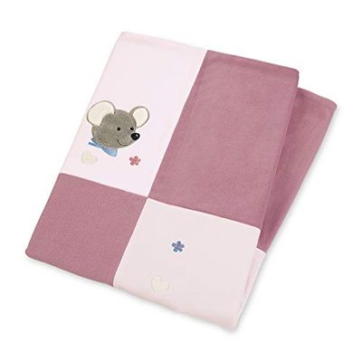 Sterntaler Couverture en Peluche Zoo Câlin, Souris Mabel, Âge : Bébé dès la Naissance, 75 x 100 cm, Rose/Multicolore