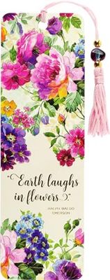 Peony Garden Beaded Bookmark