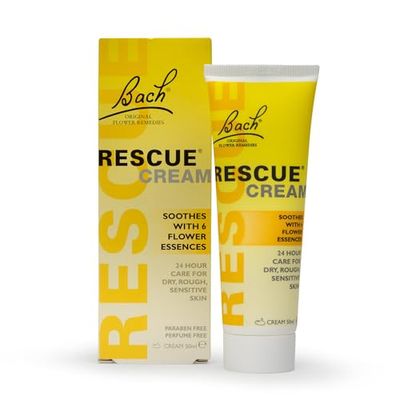 Rescue Cream, 24 Hour Moisturising Cream with Flower Essences for Emotional Wellness and Balance, Fragrance Free, Only for Skin, 1 x 50 ml