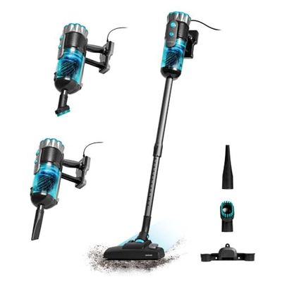 Cecotec Aspiradora Vertical con Cable sin Bolsas Conga Popstar 600 Ultra. 600W Potencia Máxima, Poder de Succión hasta 18kPa, Depósito 500ml, Filtro de Alta Eficiencia, Cable 360º, Radio de Acción 6m