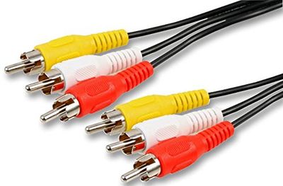 Pro Signal PSG00270 3x Phono (RCA) Male to 3x Phono Male Lead, 25m, Black