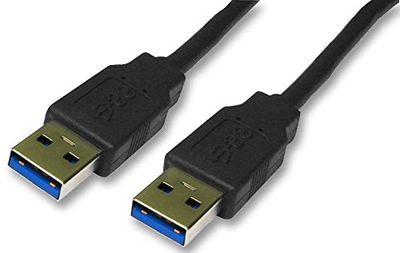 Pro Signal USB 3.0 A Male to A Male Lead, 0.5m Black – Short High-Speed USB 3.0 Cable for Devices and Peripherals - PSG91609