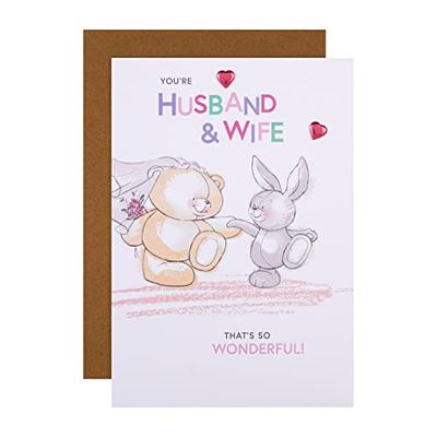 Hallmark Tarjeta de boda para marido y esposa, diseño de amigos por siempre