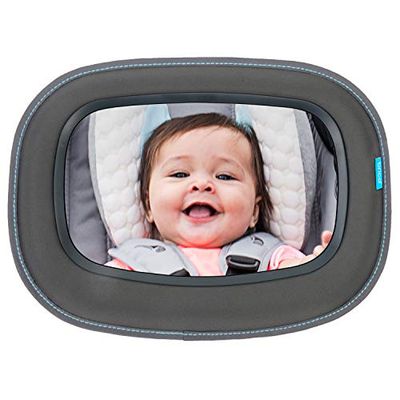 Munchkin Baby In-Sight Espelho para assento de carro, espelho de ângulo amplo para bebés e crianças pequenas em sentido contrário, 100% à prova de quebras e testado em choques, acessórios para viagens
