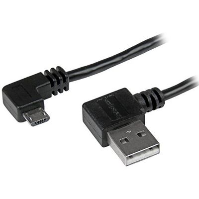 StarTech USB2AUB2RA1M - Cable Micro USB con Conector acodado a la Derecha, 1 Metro
