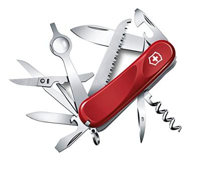 Victorinox Taschenmesser Evolution 23 (17 Funktionen, Klinge, Nagelfeile, Lupe, Holzsäge, Drahtabisolierer, Schere) rot