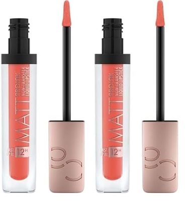 Catrice Cosmetics Matt Pro Ink Rossetto Liquido, Lunga Durata, Opacizzante, Asciugatura Rapida, Intensiva, Colore Intenso, 5 ml (Confezione da 2)