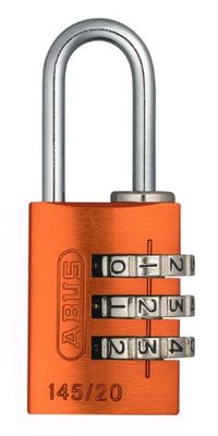 Abus - 145/20 20mm titanium combinatie van aluminium hangslot 46576 -... Cijferrol zilver 20 mm oranje