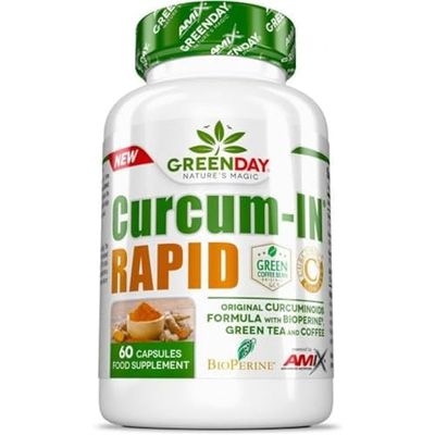 AMIX - Suplemento Deportivo - Curcum-In Rapid en Formato de 60 Cápsulas - Alto Contenido en Té Verde y Café Verde - Ayuda a Mejorar la Recuperación Muscular