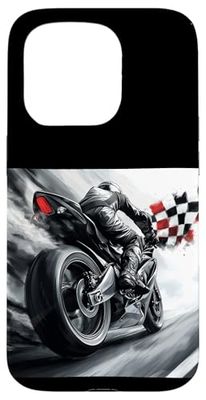 Motorcycle Racing with Finish Flag Costume for Man and Woman Case for iPhone 15 Pro