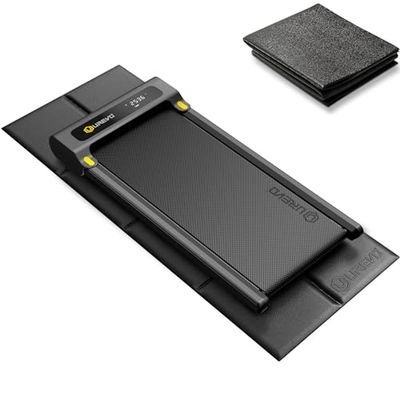 UREVO Opvouwbare loopbandmat, hometrainermatten voor thuis gym training, waterdichte antislip trainingsapparatuur mat, vloerbeschermer voor indoor cycli, roeimachine, elliptisch