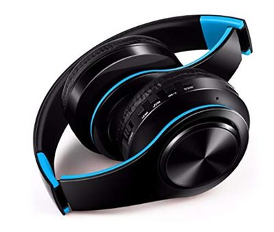 Hoofdtelefoons, draadloos, opvouwbaar, voor Huawei P30 Pro, Bluetooth, knoppen, verstelbaar, universeel geluid (blauw)