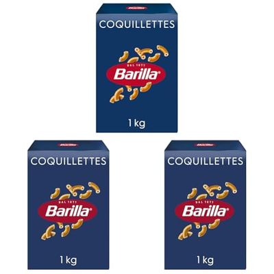Barilla Pâtes Coquillettes 1 kg (L'emballage peut varier) (Lot de 3)