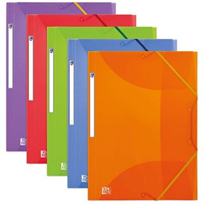 Elba 100201225 Elasticated Folders Polypropylene Pack of 10 Assorted
