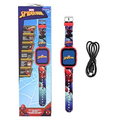 Lexibook, Spider-Man, Selfie camera horloge, HD touchscreen, 720p camera, MP3-speler, Ingebouwde luidspreker, Dictafoon, Stappenteller, 5 spelletjes, Rood/blauw, DMW070SP