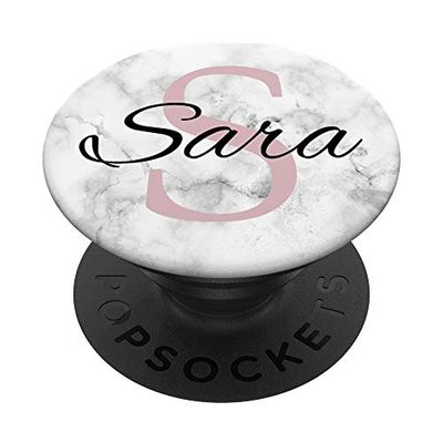 PopSockets Sara Pink Monogram Lettera S Girls in Personalizzare PopGrip: Impugnatura per Telefoni Cellulari e Tablet Intercambiabile