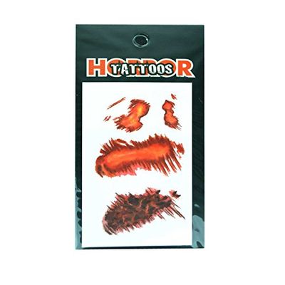 Scraps Temporary Tattoo Halloween Scary Dress Up Costume Party Fun