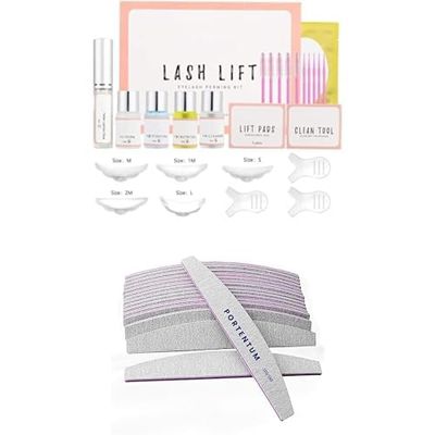 Kit Laminazione Ciglia Aggiornato 2024 + Lime per unghie 100 180 set di 16