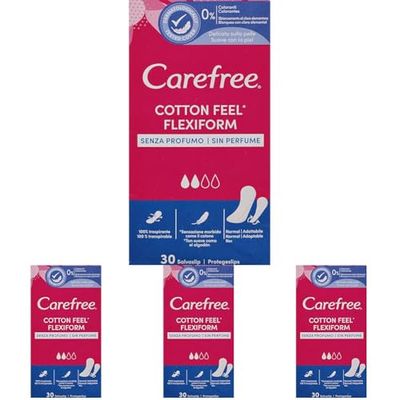 Carefree Salvaslips Flexiform White 30 unidades (Paquete de 4)