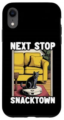 Next Stop Snacktown Cat Robot Vacuum Cleaner Cat Case for iPhone XR