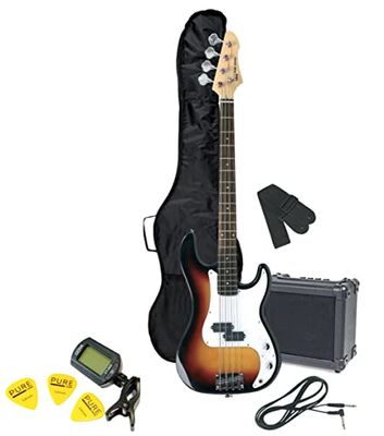 PURE GEWA E-basgitaar Pack 3-tone RCB-100 met versterker, gig bag, tuner, draagband, kabel, plectra