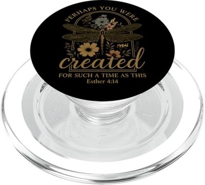 Ester 4:14 Verso bíblico floral Libélula Dios Fe PopSockets PopGrip para MagSafe