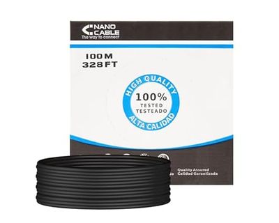 Bobina - Cable de Red RJ45 CAT6 UTP rígido AWG24, Impermeable, Longitud de 100 m, Ideal para Conexiones estables y rápidas. *