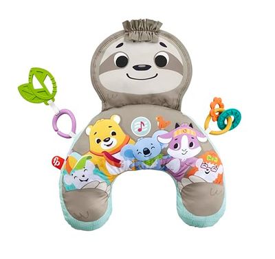 Fisher-Price Perezoso Cojín con música y vibraciones relajantes para bebé, incluye mordedor y actividades (Mattel GRR01)