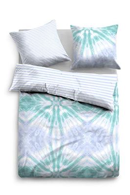 TOM TAILOR 0049960 Beddengoed set Linon 155x200 cm + 1x 80x80 cm, Lichtblauw